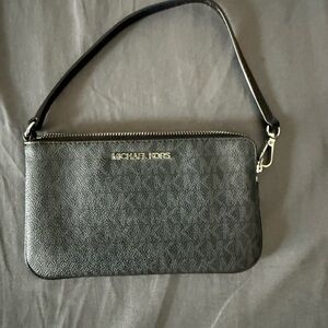 Michael Kors Black Logo Interior Wristlet Pouch